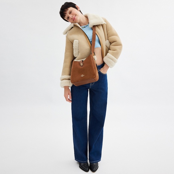 Coach Hadley Convertible Crossbody Bag In Suede Sienna - Picture 2 of 9